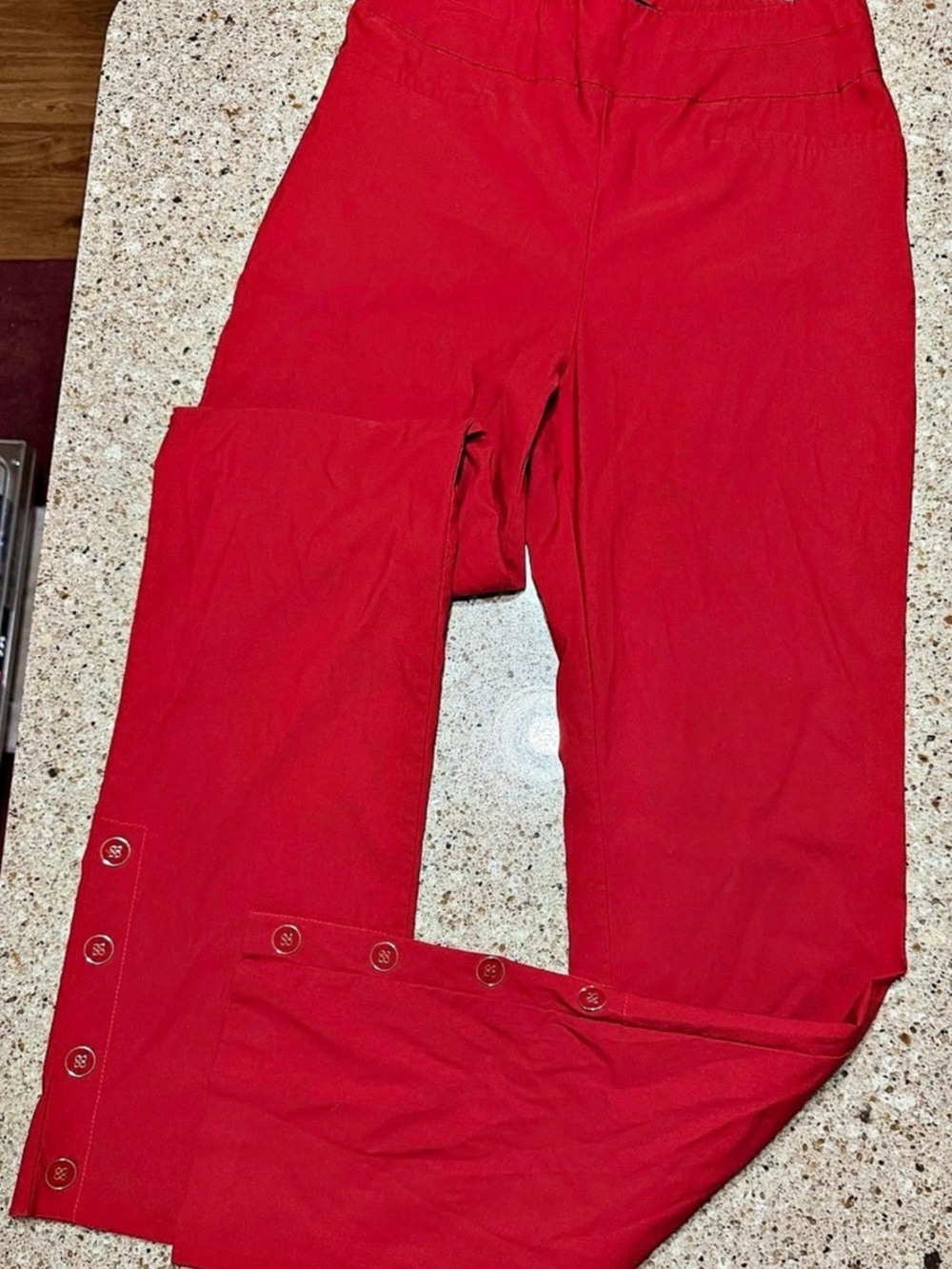 NY & Company Red Button Detail Pants Size Medium